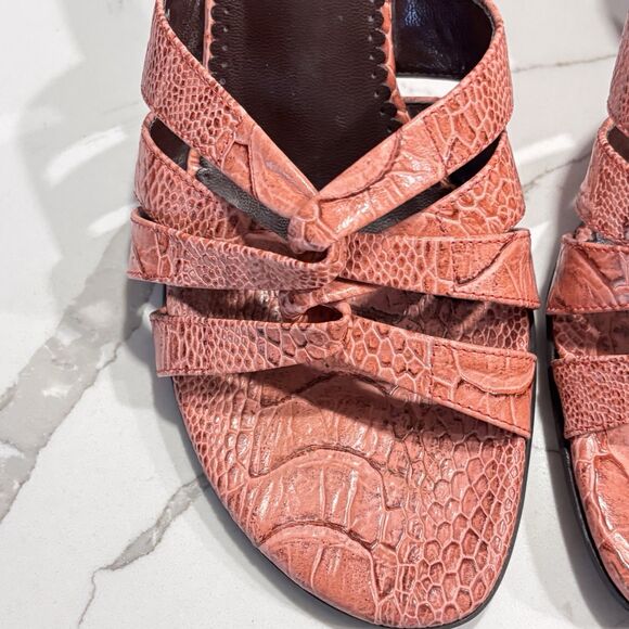 Franco Sarto Coral Snake Embossed Slide Slip on Sandals Heels Women's Size 8M - Picture 5 of 12